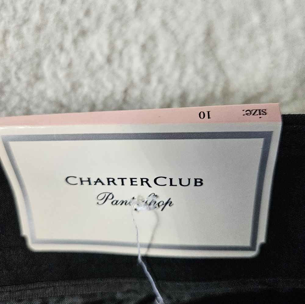 NWT CHARTER CLUB Black Cotton Walking Shorts | SZ 10 - Picture 8 of 12